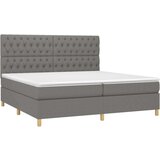  Box spring postelja z vzmetnico LED temno siva 200x200 cm blago, (20727315) | Shoptok.si