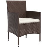  5-dijelni vrtni blagovaonski set s jastucima smeđe-crni | shoptok.hr