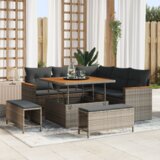 vidaXL 8-dijelni set vrtnih sofa s jastučićima siva poli ratan akacija | shoptok.hr