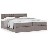 vidaXL Otomanski posteljni okvir z vzmetnicami taupe 200x200 cm blago Cene