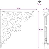  Nosači za zidne police 2 kom. Antič White 9,5 x 9,5 x 3 cm | shoptok.hr