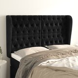  Uzglavlje s ušima crno 163x23x118/128 cm baršunasto | shoptok.hr