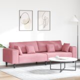  Baršunasta sofa s jastukom s jastukom Ružičasta 209 cm Baršun Cijene