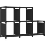 vidaXL Regal s 5 kockastimi policami črn 103x30x72,5 cm blago, (21008452) Cene