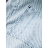 Ombre Men's denim shorts in delicate stripe - light blue | ePonuda.com