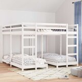  Trokatni krevet Bijelo 200 x 200 cm Čvrsto borovo drvo | shoptok.hr