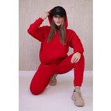 Kesi Insulated set with a sweatshirt with a tie at the bottom in red | shoptok.hr