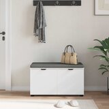  Klupa za hodnik s jastukom s policom Bijeli 80 x 38 x 46 cm | shoptok.hr