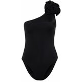 Trendyol Black One-Shoulder Floral Appliqué Swimsuit Cene