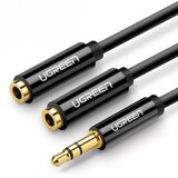 Ugreen AUX M na 2xAUX F kabl 25cm AV134 crni ( 20816 ) | ePonuda.com