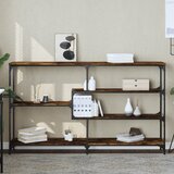 Maison Chic konzolna miza - miza ob steni dimljen hrast 160x32x95 cm inženirski les, (21785966) | Shoptok.si