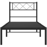 Metalni okvir za krevet s uzglavljem crni 80x200 cm | shoptok.hr