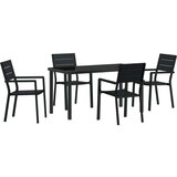  5-dijelni vrtni trpezarijski set Crna HDPE | shoptok.hr