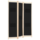 Sobna pregrada s 3 panela od tkanine 120 x 170 x 4 cm crna | shoptok.hr