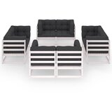 Maison Chic Seti vrtnega pohištva - Vrtna garnitura - Vrtni pohištvo set 8-delna z blazinami trdna borovina, (21797864) | Shoptok.si
