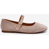 Boto Eco Suede Ballerinas Embellished with Jet Beige Tinara | Shoptok.si