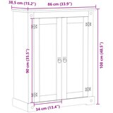 Ormarić za cipele Corona 86 x 38,5 x 108 cm od masivne borovine | shoptok.hr