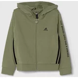Adidas Otroški pulover JAM FZ HD zelena barva, s kapuco, IV9453