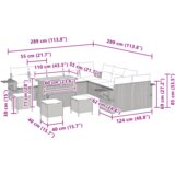 vidaXL 14-dijelni vrtni kauč set s jastučićima bež poli ratan akacija | shoptok.hr