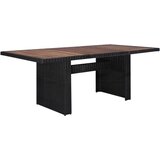 The Living Store Zunanja jedilna garnitura 7-delna poli ratan črna - Zunanja Jedilna Garnitura, (21422342) | Shoptok.si