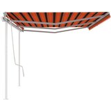  Tenda na ručno uvlačenje sa stupovima 6 x 3 m narančasto-smeđa | shoptok.hr