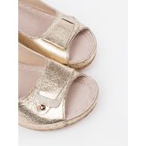 GOODIN Golden sandals on a low wedge | Shoptok.si