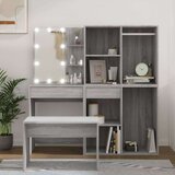  Set toaletnog stolića siva boja hrasta LED konstruirano drvo | shoptok.hr