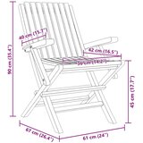  Sklopive vrtne stolice 2 kom 61x67x90 cm od masivne tikovine | shoptok.hr