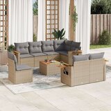  9-dijelni set vrtnih sofa s jastucima bež od poliratana | shoptok.hr