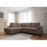Miuform Rjava raztegljiva kotna sedežna garnitura iz rebrastega žameta (levi kot) Lofty Lilly – | Shoptok.si