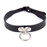 LateToBed BDSM Line BDSM OVRATNICA Adjustable 43 cm - fetish, z obročkom, 2 cm širine | Shoptok.si