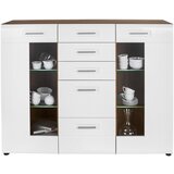 Mömax Visoka Komoda Avensis, Bela, Barva Hrasta | Shoptok.si