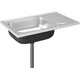  Kuhinjski sudoper s cjedilom srebrni 800 x 500 x 155 mm čelični | shoptok.hr