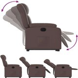  naslonjač na podizanje od umjetne kože smeđi | shoptok.hr