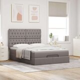 vidaXL Otomanski posteljni okvir z vzmetnico taupe 140x200 cm blago | Shoptok.si