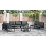 vidaXL Vrtna sedežna garnitura 8 pcs Antracitna Jeklo | Shoptok.si