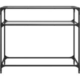 Stolić s prozirnom staklenom površinom 98x35x81 cm čelik | shoptok.hr