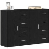  Sideboard Set od 2 komada Crni hrast Drvo metalne ručke Srednji | shoptok.hr