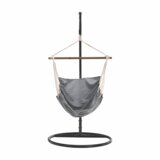 Kondela Viseči gugalni stol, bel/siv, LINDO NEW | Shoptok.si