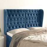  Vzglavje z ušesi temno modra 147x23x118/128 cm žamet, (20953005) | Shoptok.si