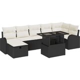  Set od 8 vrtnog kauča s jastučićima crni poli ratan | shoptok.hr