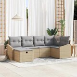  Set sofe 6 kom. Bež i svijetlo siva poliratan 233.5 x 123.5 x 69 cm | shoptok.hr
