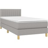  Okvir kreveta s oprugama i madrac svjetlosivi 90x200cm tkanina | shoptok.hr