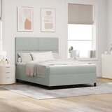 vidaXL Box Spring Postelja z Mattresom in LED Osvetlitvijo Svetlo Siva 140x200 cm Žamet | Shoptok.si