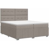  Boxspring krevet s madracem Sivosmeđa 200 x 200 cm Tkanina | shoptok.hr