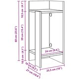  Pomoćni stolić s policom crni 25,5x27x60 cm | shoptok.hr