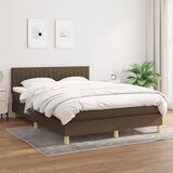  Krevet s oprugama i madracem tamnosmeđi 140x200 cm tkanina | shoptok.hr