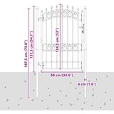 Vrata za ogradu EMMEN s šiljcima čelik 103x134,5 cm crna | shoptok.hr