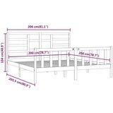  Posteljni okvir bel iz trdne borovine 200x200 cm, (20648497) | Shoptok.si