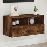  The Living Store Stenska TV omarica dimljeni hrast 60x30x30 cm inženirski les - TV Stenska Omarica, (21555309) Cene